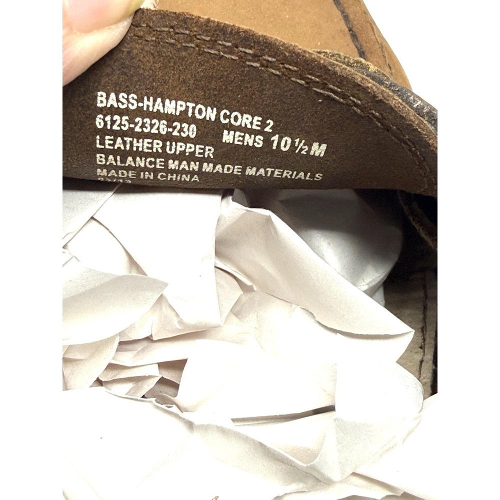 Bass Shoes Hampton Core 2 Moc Toe Leather Boat Caramel Brown Men's Size 10.5 M - Picture 7 of 11